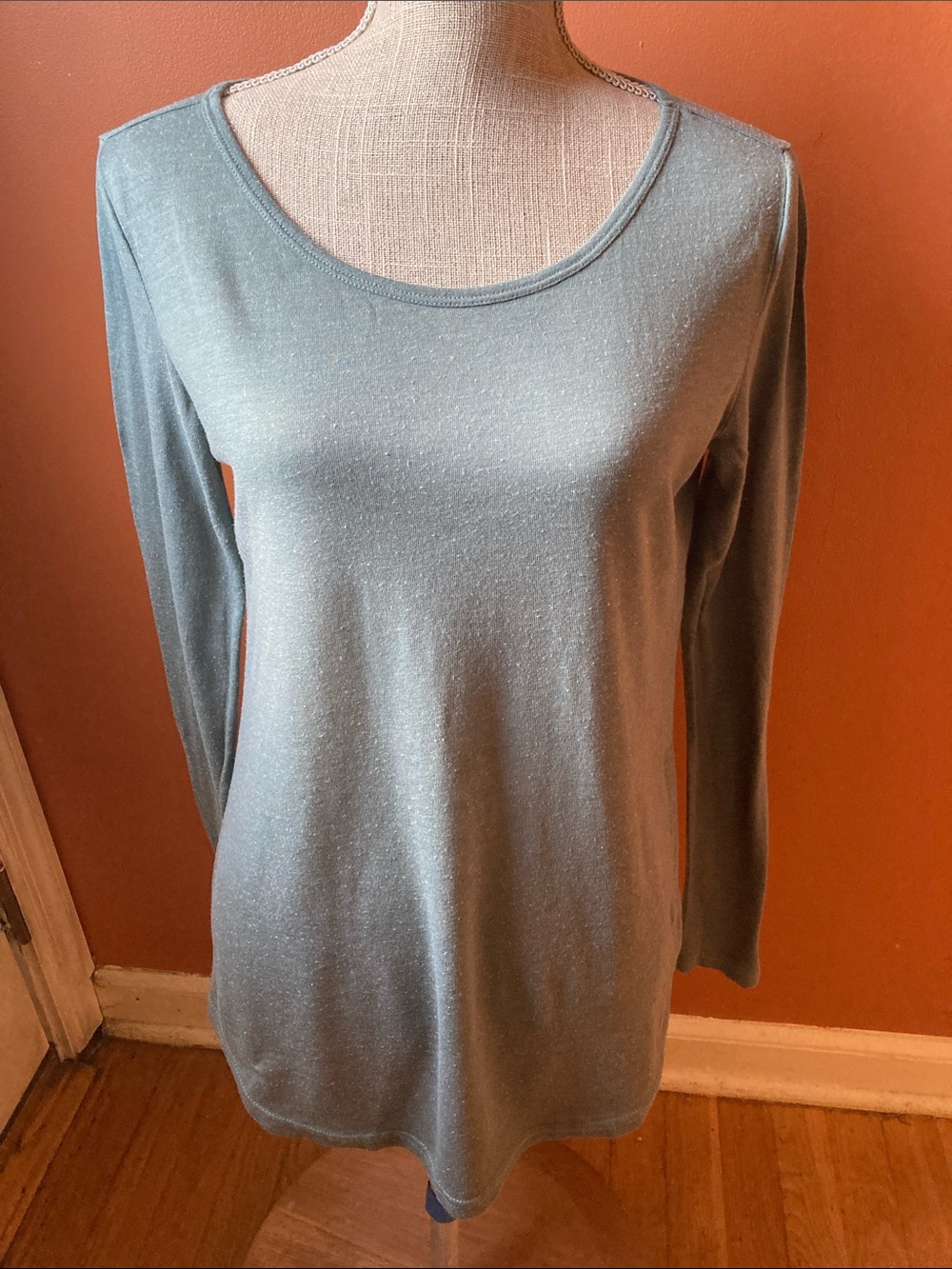 BP Lightweight Long-Sleeve Scoop Neck Top - Sage Green